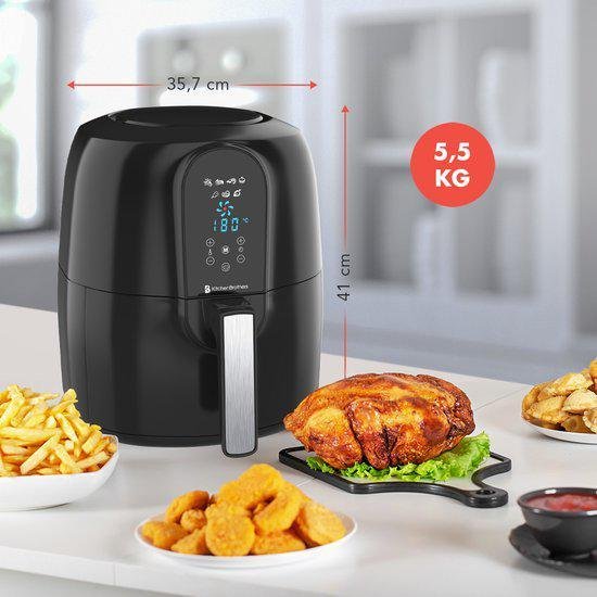 AIR FRYER DECAKILA À AIR DIGITAL 2PIÈCES 2,2LITRES NOIR KEEC035B