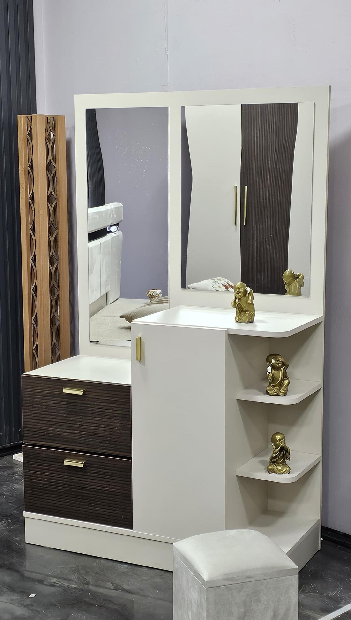 CHAMBRE À COUCHER 6BATTANTS 4PIÈCES GRIS MARRON BEIGE PIAZZA