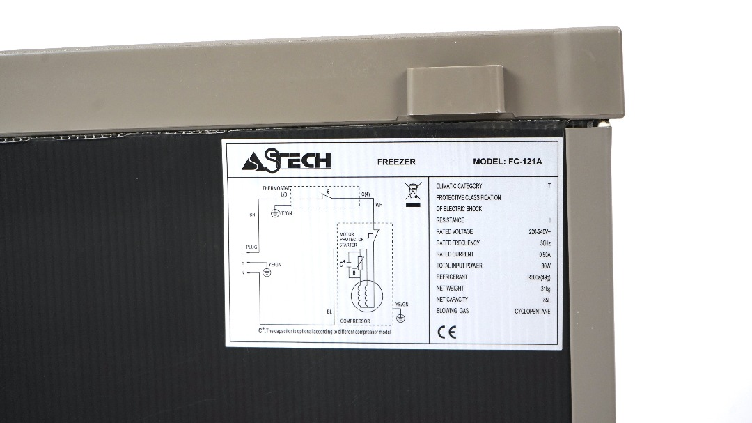 CONGELATEUR ASTECH VERTICAL 4TIROIRS GRIS FC121