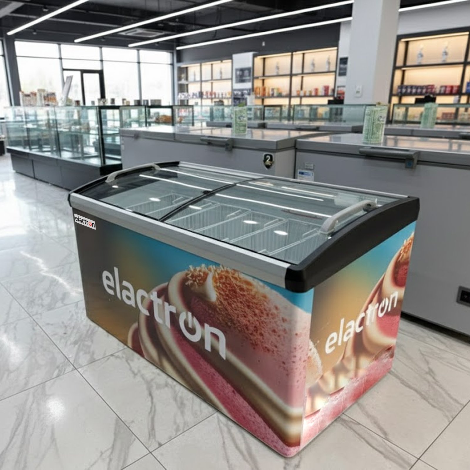 CONGELATEUR ELACTRON HORIZONTAL 600LITRES VITRINE SD519BY