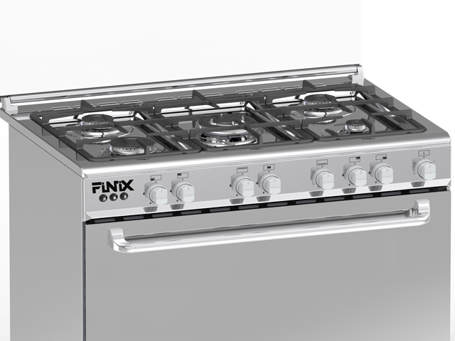 CUISINIERE FINIX 5FEUX 90X60 INOX G95NDM (62V12T2G1X)