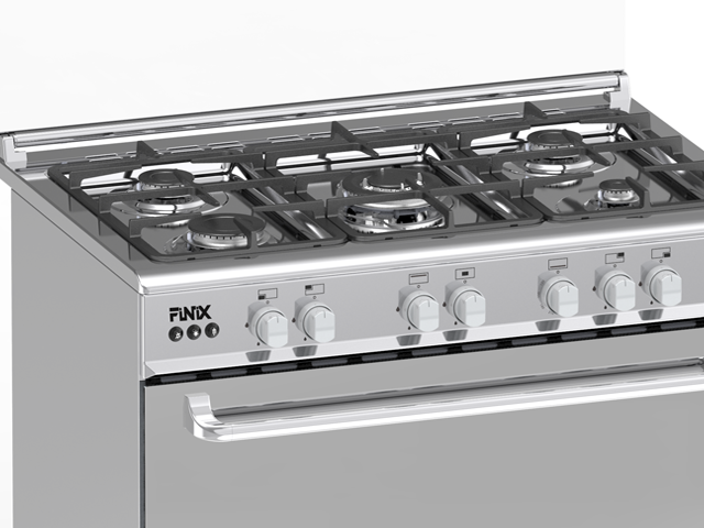 CUISINIERE FINIX 5FEUX 90X60 INOX G95NDM (62V12T2G1X)