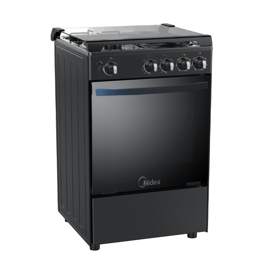 CUISINIERE MIDEA 4FEUX 60X60 A GAZ NOIR 60TMG4G081B
