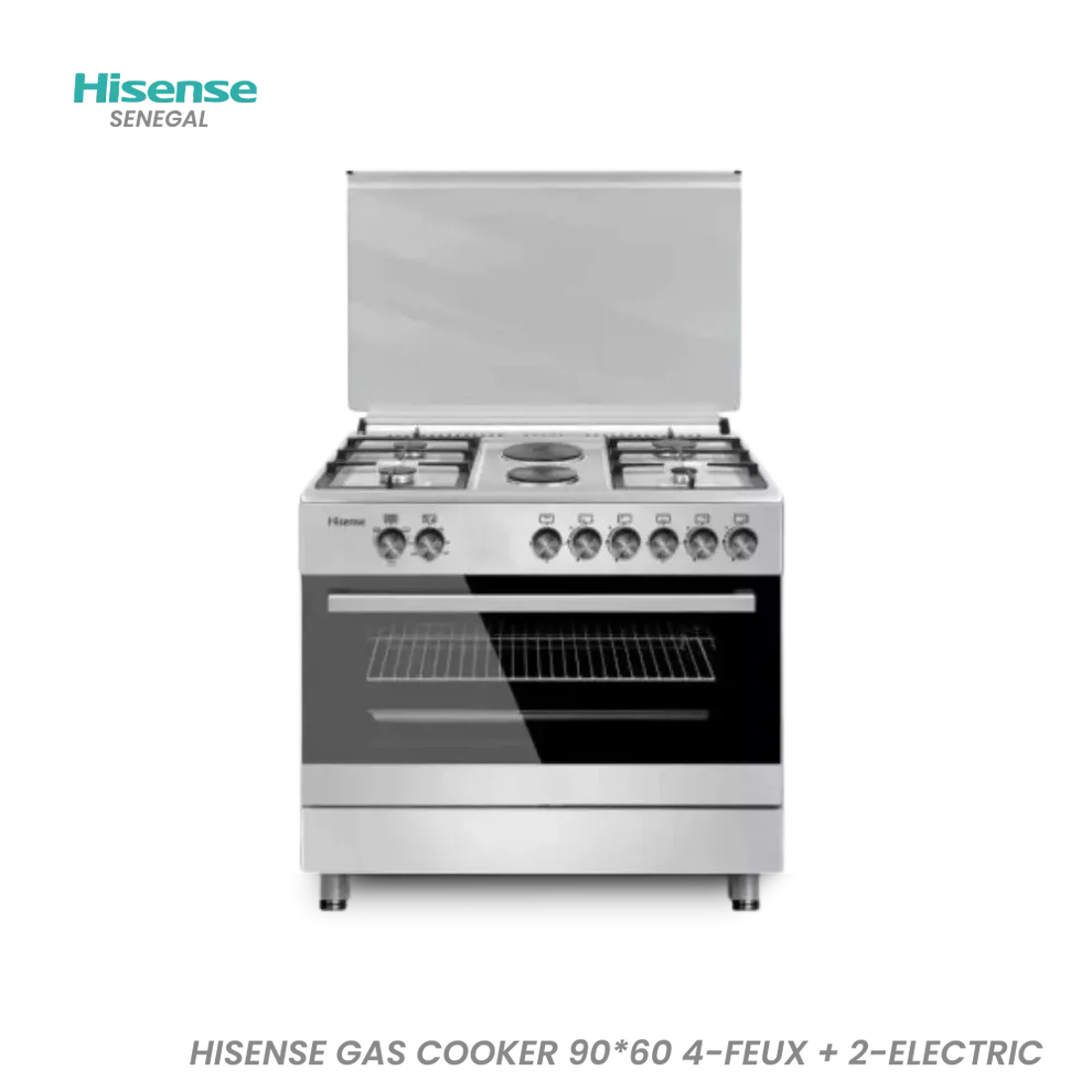 Cuisinière HISENSE GAS COOKER 90*60 4-FEUX + 2-ELECTRIC