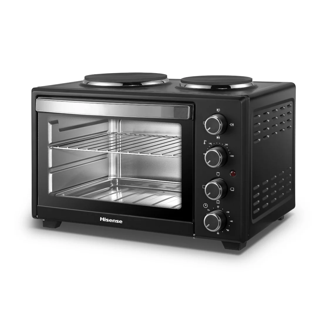 FOUR HISENSE AVEC 2FEUX ELECTRIQUE EN HAUT 28LITRES NOIR H28TOBKPL16