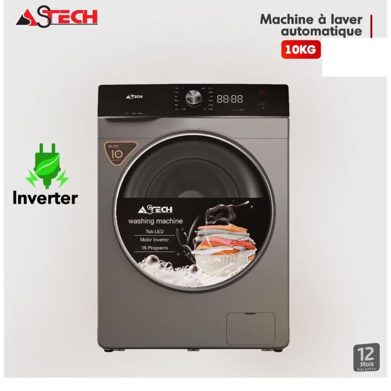 MACHINE À LAVER ASTECH 10KG INVERTER GRIS MLV10FN1003LC