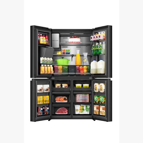 REFRIGERATEUR HISENSE SIDE BY SIDE 4PORTES 617LITRES + DIST D'EAU + GLACON NOIR RQ9P600GTL