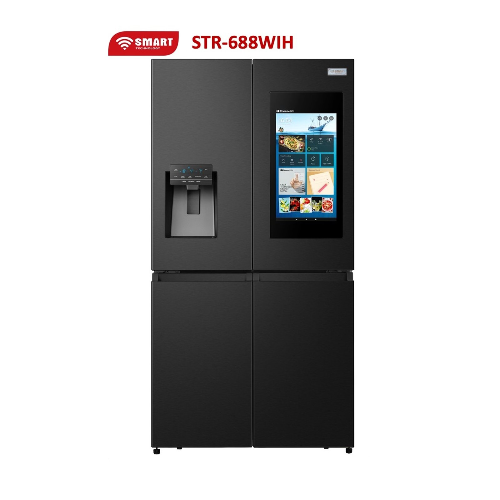 REFRIGERATEUR SMART TECHNOLOGY SIDE BY SIDE 4PORTES DISTRIBUTEUR D'EAU ET GLACON STR688WIH