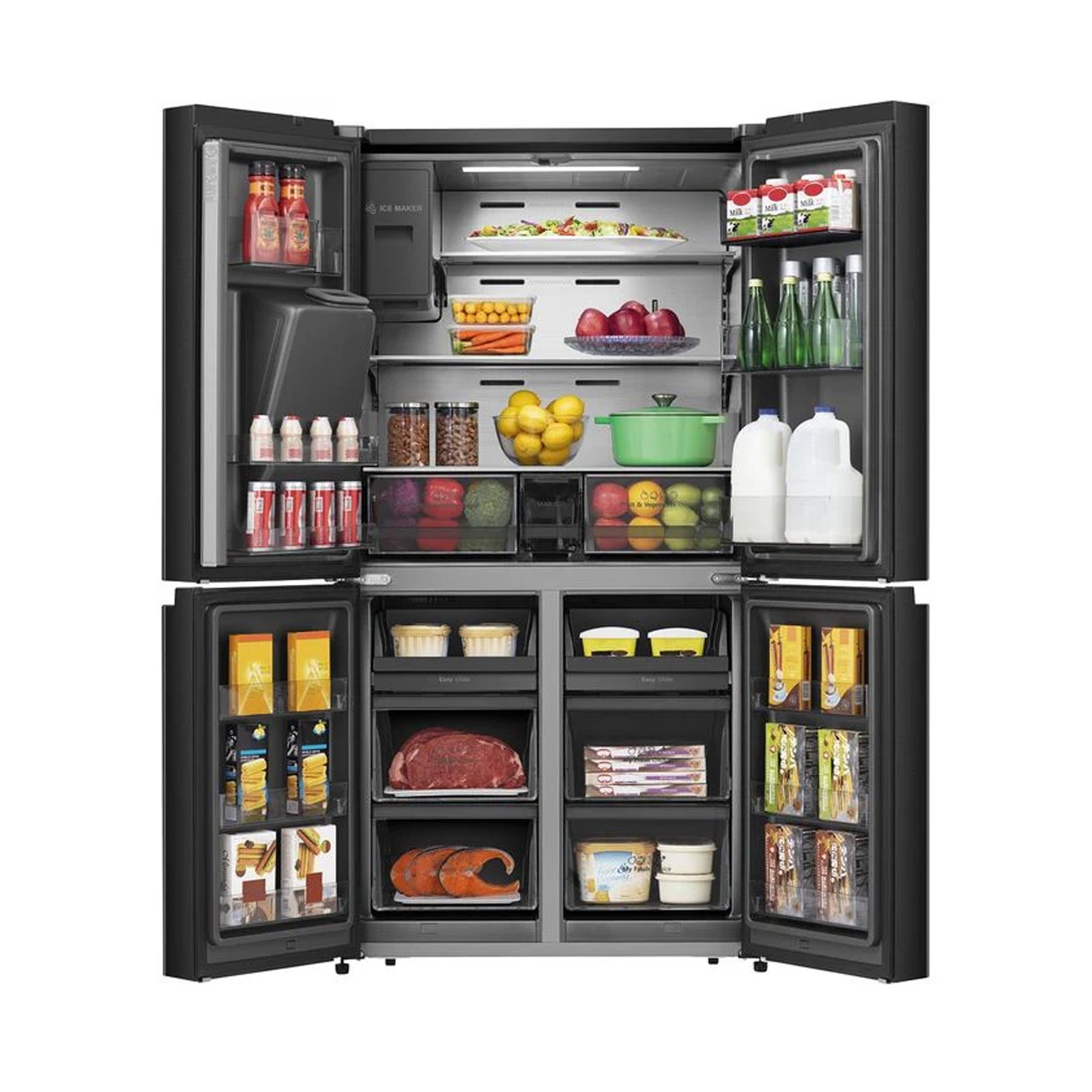 REFRIGERATEUR SMART TECHNOLOGY SIDE BY SIDE 4PORTES DISTRIBUTEUR D'EAU ET GLACON STR688WIH