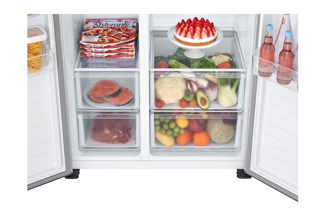 REFRIGERATEUR LG SIDE BY SIDE 2PORTES 519LITRES GRIS GCFB507PQAM