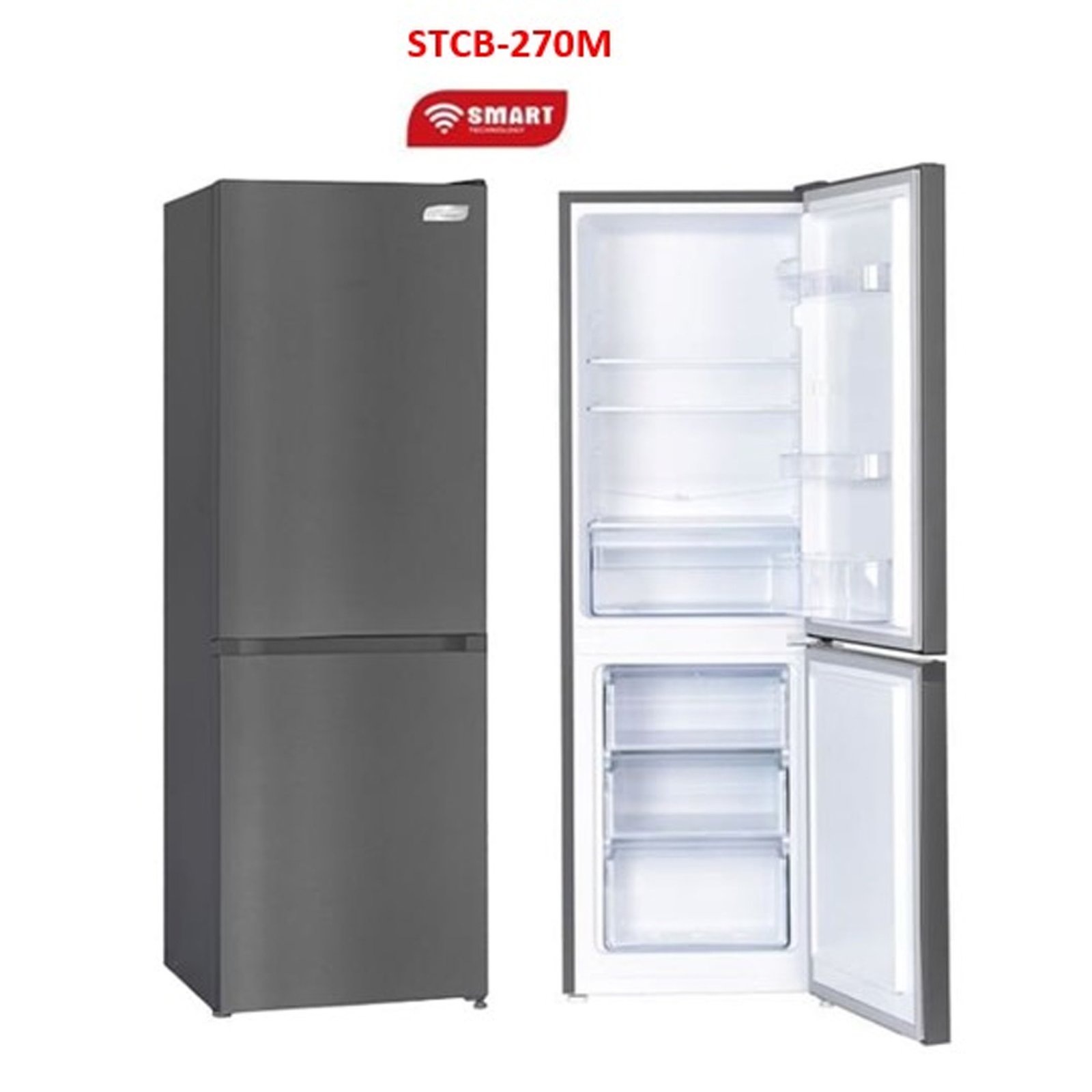 REFRIGERATEUR SMART TECHNOLOGY COMBINE 3TIROIRS 157L GRIS STCB270M