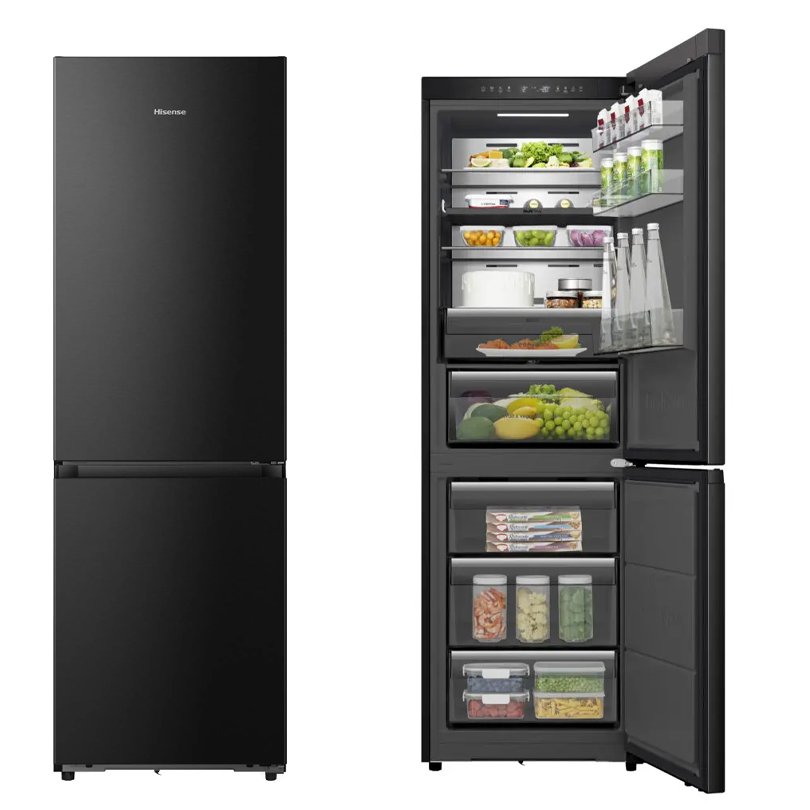 REFRIGERATEUR HISENSE COMBINE 3TIROIRS 370LITRES NOFROST INVERTER NOIR RB5K330GSF
