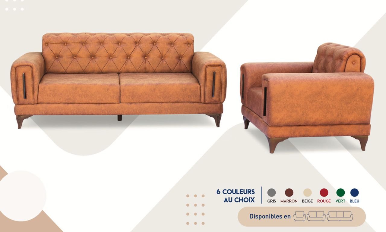 SALON CANAPÉ 7 PLACES COULEUR AU CHOIX KRISTAL