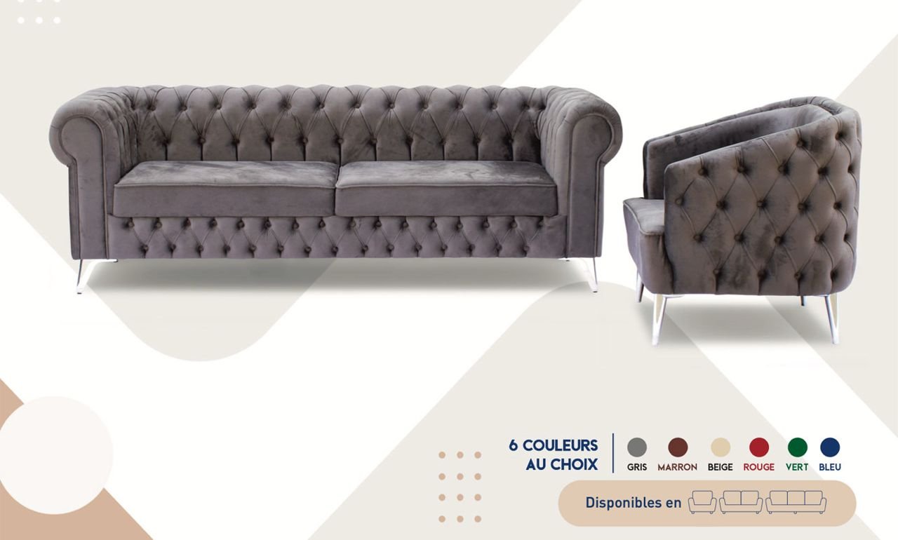 SALON CANAPÉ 7 PLACES COULEUR AU CHOIX BROADWAY