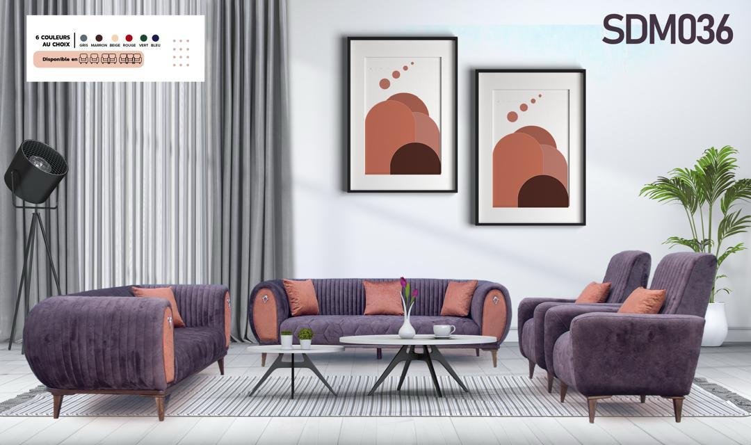 SALON SDM VIP 7PLACES ROUGE BORDEAU SDM036