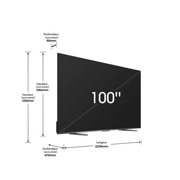TELEVISEUR HISENSE 100"' SMART VIDA ULED QUANTUM DOT 4K 100U7K