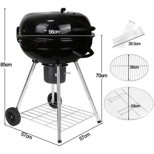 BARBECUE CHARBON ROND PREMIUM AVEC ROULETTES