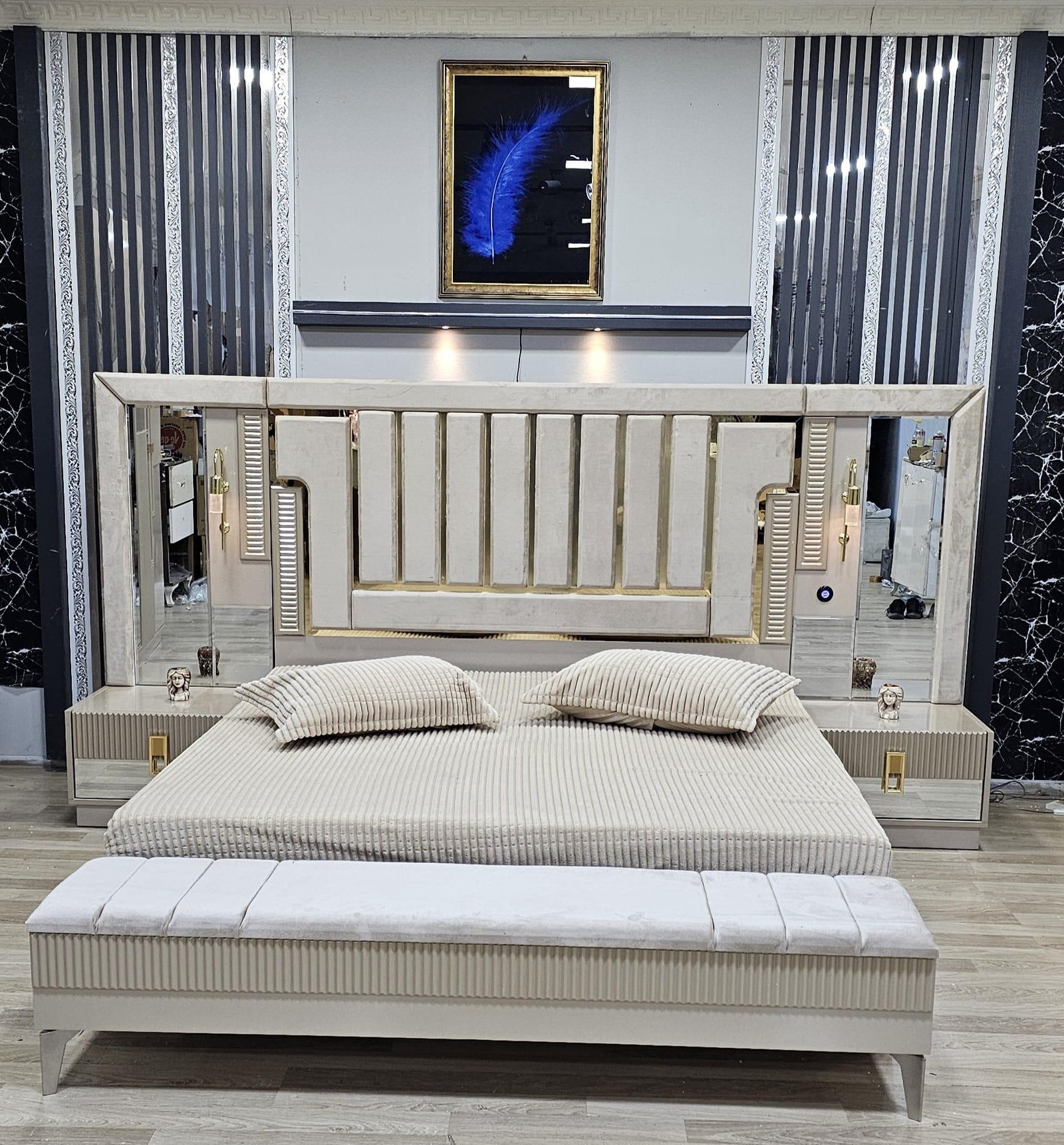 LIT MODERNE BLANC DESIGN